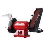 WALTER Kombischleifer 240 W, 230 V, Schleifbock, Funkenschutz, inkl. Schleifband & Schleifscheibe, sehr kraftvoll, Leerlaufdrehzahl 2950 min-1, an der Arbeitsfläche fixierbar, justierbarer Bandlauf