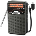 PRUNUS J-167 AM/SW/FM/UKW Radio Klein, Taschenradio Mini Radio mit Akku Wiederaufladbarer, Transistorradio mit Exzellentem Empfang, USB-C-Laden, mit Kopfhöreranschluss, Einfaches Radios für Senioren.