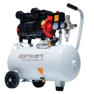 Starkwerk Flüsterkompressor Kompressor Druckluftkompressor Silent 69 dB SW 375/10 Pro 1100 Watt 10 Bar 24 Liter Kessel inklusive Druckminderer und Wasserabscheider