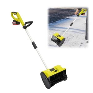 HUOMMGS Akku Schneefräse Elektrisch Schneefräsen 8m Wurfreichweite & 16cm Einzugshöhe Kehrmaschine mit 33cm Räumbreite 1200W Straßenkehrmaschine Professioneller Kehrmaschine für Schnee