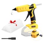 Akku Heißklebepistole für Dewalt 18 V/20 V, 100 W, elektrische Heißklebepistole mit 30 Stück 11 mm Klebepistolen-Sticks für Reparatur, Kunst, Handwerk, Kunst (ohne Batterie)