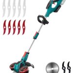 KIESBOHR 3-in-1 Akku-Rasentrimmer & Motorsense Kompatibel mit Makita 18V Akkus | Freischneider für Mähen, Kanten & Büsche | Bürstenloser Motor, Teleskopstiel & Drehkopf (ohne Akku)