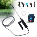 KBIBCK Akku Drucksprüher, Drucksprüher Elektrisch, Gartenspritze Drucksprüher Akku 5V, Elektrischer Gießstab mit 5Düsen & 5M Schlauch, Sprühgerät für Garten, Hof, Rasen und Unkraut