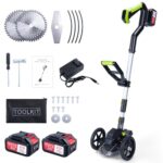 CHANGEMOORE Akku-Rasentrimmer mit 2x4.0Ah Akku, Bürstenloser Motor, Digital Display, Sicherheitsschalter, 90° Verstellbarer Kopf, 20cm Schnittbreite, 3 Klingentypen, für Garten & Hof, Neu aufgerüstet