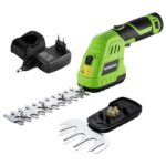 WORKPRO 12V Strauchschere Akku 2-in-1 Grün, handliche Grasschere mit 2 Messern, 2Ah Akku und Ladegerät, elektrische Heckenschere Rasentrimmer für Gartenarbeit, Schnittbreite 12,5cm, Schnittlänge 16cm