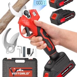 Akku Astschere, 30MM Gartenschere mit 2 Akku 2000mAh, 1000W Bürstenloser Motor Bypass Baumschere, Elektrisch Garten Schere mit LED-Schnittzählerm -Geschenke für Männer Papa Mama Frauen zu Valentinstag