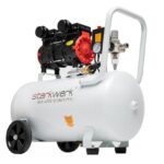 Starkwerk Flüsterkompressor Druckluftkompressor Kompressor Silent 69 dB SW 425/10 Pro Ölfrei 10 Bar 50 Liter Kessel 1100 Watt inklusive Druckminderer und Wasserabscheider