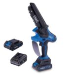 Scheppach Akku Gehölzschneider BC-PS150-X | Schnittlänge 150mm | Schwertlänge 6" | Schnittgeschwindigkeit 6,8m/s | Autom. Kettenspannung | 20V-IXES-Serie | 10 Jahre Garantie | mit 2Ah Akku & Ladegerät