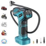 Ecarke Akku-Kompressor kompatibel mit Ma kita 18V: Tragbare Luftpumpe mit digitalem Display, Verlängerungsschlauch, Düsenaufsätze, 10 bar Maxdruck, ideal für Auto, Fahrrad, Motorrad, Bälle – Ohne Akku