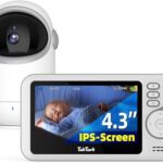 TakTark Babyphone mit Kamera, 4.3'' Babyfon mit Kamera und Audio mit Pan-Tilt 300° Rotation Video Baby Monitor mit VOX, Gegensprechfunktion, Nachtsicht, Temperatursensor und Keine störenden Lichter