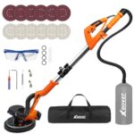XDOVET Trockenbauschleifer,750W Wandschleifer Mit zweikanaligen Vakuumanschlüssen,225mm Schleifscheibe,Elektroschleifer mit 20 Schleifscheiben,6 variablen Geschwindigkeiten von 800 bis 1750 U/min