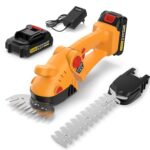 21V Akku Heckenschere klein mit Akku und Ladegerät, SundpeyPRO 2-in-1 Elektrische Heckenschere und Strauchschere mit 2.0Ah Akku, 1300U/min Grasschere Inkl. Grasmesser & Strauchmesser für Garten, Rasen
