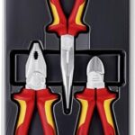KNIPEX Elektro-Paket, 3-teilig, 160 bis 200 mm, VDE, Grundausstattung für unterwegs, Zangenset, Werkzeugset, 00 20 12