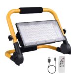 ERAY Solar 8000LM LED Baustrahler Akku mit 13500mAh - 4 Lichtmodi, 2 Lademethoden, Timer, Fernbedienung, Tragbarer Campinglampe und LED Arbeitsleuchte für Camping, Garage, Notfall, Stromausfällen