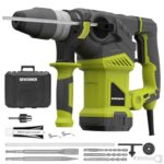 DEWINNER Bohrhammer SDS-Plus, 1500 W, 6 Geschwindigkeiten, 850RPM, 4400BPM, 5.5J, Sicherheitskupplung & Anti-Vibrationstechnologie, 3 Funktionen, inklusive Organizer, Meißel und 32mm Bohrer