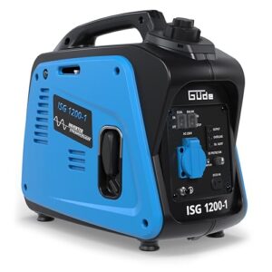 Güde Inverter Stromerzeuger ISG 1200-1 (4-Takt Motor, Benzin, 1,3/1,8 (kW/PS), 1x 230V, max. 1200W, Laufzeit bis 6,5 h, Tank 2,8 l, Überlastungsschutz, ECO-Modus, Gewicht 12,9 kg, TEST GUT - SEHR GUT)