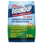 Roundup Rasen-Unkrautfrei Rasendünger, 9 kg für 450 m² - 2in1, Unkrautvernichter plus Dünger mit 100 Tage Langzeitwirkung