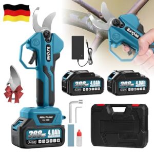 Akku-Astschere 600W Bürstenloser Motor, Elektrische Gartenschere kompatibel mit Makita 18V Akku, mit 2x 4Ah Akku, 28-45mm Schnittdurchmesser für Zweige, Garten & Äste für Männer zu Valentinstag