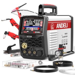 ANDELI 6-in-1 Multifunktionsschweißgerät 230V Kombigerät – Puls MIG/HF WIG/Plasmaschneider 160A, IGBT-Schweißgerät für Aluminium/Stahl/Edelstahl, Fülldraht & E-Hand-Schweiß