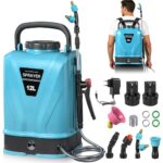 Bellanny Drucksprüher 12 Liter, Gartenspritze Pumpsprüher Akku Drucksprühgerät | Gartenspinklergerät Pflanzensprüher mit 5 Düse - 12V Elektrischer Sprühflasche für Garten,Pflanzen,Unkrautspritze,Auto