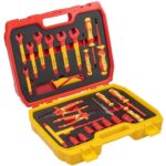 HÖGERT TECHNIK 25er-Set Elektriker Werkzeug Set isolierter 1000V Hand Screwdriver, Schlitz und Kreuz Schraubendreher, Zangen, Spannungsprüfe, Kunststoffkoffer Werkzeugsatz