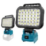LED Akku Lampe für Makita 14.4V-18V LXT (Kein Akku), Led Strahler Flutlichter, Baustellen Lampe, 105W Garagenlichter, Akku Arbeitslicht mit Dual USB Ladeanschluss(keine Batterie)