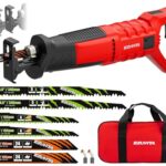 EZUVITA 850W Säbelsäge für Holz, Metall, PVC & Baumschnitt, 28mm Hublänge & 2800 SPM, 6 Geschwindigkeitsstufen, 180° drehbarer Griff, verstellbare Sägeschuhplatte, 6 Sägeblätter & Tasche inklusive