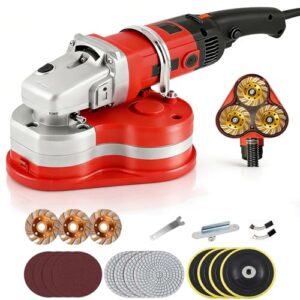 Elektrische Diamantpoliermaschine 3800 W, 6 Geschwindigkeitsstufen, Dreikopf-Diamantschleifer Für Beton, Metall, Stein, Zement, Ziegel, Oberflächenbearbeitung, Epoxidharzentfernung(Standard package)