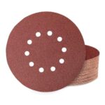 Huopueit 60 Stück Schleifpapier 225 mm Klett, 10 Loch 225mm Schleifscheiben - je 10X P60/80/120/180/240/400 für Langhalsschleifer Trockenbauschleifer