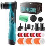 AUTIWOZ Akku Poliermaschine auto, Mini Poliermaschine für auto 30mm/75mm,Kratzerentfernung mit 12V 2.0Ah Li-Ion Akkus, 6 Geschwindigkeiten für Auto Detailing und Wachsen W62