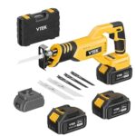 VTEK bürstenlosem Akku Säbelsäge, 20V,Akku Säbelsägen, 2 x Akkus, 0–3000 U/min, Akku Reciprosäge zum Schneiden von Holz/Metall/Kunststoff