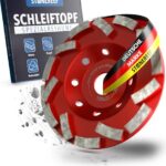 Betonschleifer [125x22.2x20] Betonfräse, Schleifteller 125mm, Estrichschleifer - Schleifscheibe für Betonbearbeitung, Diamantschleiftopf für Absaugung, Sanierungsfräse, Schleiftopf