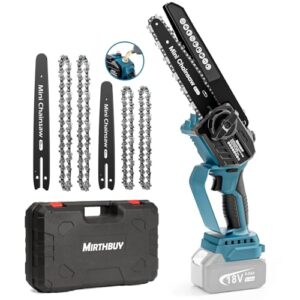 Mini Kettensäge 6&8 Zoll, Bürstenlose Elektro Astsäge Kompatibel mit Makita 18V Akku,Akku Kettensäge mit verbesserter Kettenschmierung,Handkettensäge für Gartenscheren,Holzschneidenz (Ohne Akku)