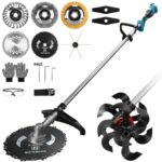 2-In-1 Akku-Bodenhacke Motorhacke für Makita 18V Akku | Elektrisch Bodenfräse | 680 U/Min Bürstenloser Elektro Gartenfräse mit Arbeitsbreite 23 cm und Arbeitstiefe 25 cm für Rasen/Garten (Ohne Akku)