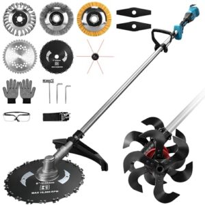 2-In-1 Akku-Bodenhacke Motorhacke für Makita 18V Akku | Elektrisch Bodenfräse | 680 U/Min Bürstenloser Elektro Gartenfräse mit Arbeitsbreite 23 cm und Arbeitstiefe 25 cm für Rasen/Garten (Ohne Akku)