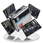 NTG Werkzeugkoffer gefüllt mit Werkzeug 205 Teile mit Rollen- Teleskophandgriff Werkstattkoffer Werkzeugset Werkzeugtrolley im stabilem Aluminiumkoffer