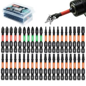 Toobeet Impact Multi Schraubendreher Bits Set, 40tlg. Magnetischen S2-Stahl 50mm (Torx/Phillips/Pozidriv) Schlagfeste Schrauber Bitsatz für Schlagwerkzeuge inkl. robuster Aufbewah Ungsbox