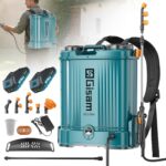 20L Akku Drucksprüher,120 PSI Gartenspritze mit 2 x 2000 mAh-Akkus, 5 Düsen & Korrosionsbeständiger Sprühbalken,Teleskopstab zum Bewässern, Sprühen von Pestiziden und Reinigen von Geräten