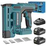SINGTIP Akku Tacker/Nagler für Makk-ita 18V Batterie, Upgrade 2-in-1 18GA Elektrische Nagelpistole mit 2x4,0Ah Akkus und 1000 Nägeln/Klammern, 6 Tiefeneinstellung Tacker für Holz