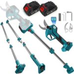 Akku Astschere teleskop 2 IN 1 Gartenschere mit teleskopstange 50mm mit 21V Akkus, Bürstenlosen Elektrisch Astsäge Ast Schere für Makita 18V baumschere zum Beschneiden von Bäumen Obstbäumen