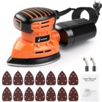 Victool Deltaschleifer 13000 RPM, Elektrischer Holzschleifer mit 14 Schleifpapier und Staubsammler, Schleifmaschine Ideal für Schleifen, Polieren, Entfernen, Holzwerkstatt DIY