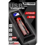 BC-1000 USB-C Akku Ladegerät - Schnell Ladegerät für Li-Ion 3,6V / 3,7V, NI-MH & NI-CD 1,2V Akkus AA/AAA/C / 18650/26650 / 14500/16340 / 21700 / Lithium Akku