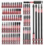 Geinxurn 68tlg. Schlagfester Schrauberbitsatz (PH-, TX-, PZ-, SL-, Hex-), 1/4 zoll Sechskantschaft S2 Legierter Stahl Bit Set mit 75mm Magnetische Bit-Halter