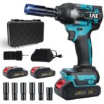 Schlagschrauber Akku 1000Nm für Makita 18V Batterie 3000RPM mit 2pcs 18V 2,0Ah Akku 1/2 Zoll Bürstenloser mit 6 Schlagbuchsen für Schraube und Mutter Auto LKW Reifen Removal