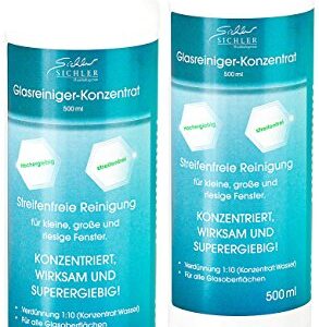 Sichler Haushaltsgeräte Fensterputzkonzentrat: Glasreiniger-Konzentrat, 2x 500 ml, für bis zu 11 Liter Reiniger (Fensterputzmittel, Fenster-Reiniger, Putzen)