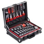 Meister Werkzeugkoffer 161-teilig - Stabiler Alu-Koffer -Set - Für Haushalt, Garage & Werkstatt/Profi befüllt/Werkzeugkiste/Werkzeugbox komplett mit Werkzeug / 8971810