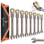 ss shovan 8TLG Ratschenschlüssel Set, Maulschlüssel Set (8-19 mm, Metrisch) 72 Zähne Schraubenschlüssel Set, Gabelschlüsselsatz Ringschlüssel Set für Heimwerker, Fahrrad- und Autoreparaturen