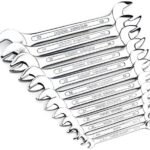 Brüder Mannesmann Gabelschlüsselsatz 12-tlg., aus Chrom-Vanadium-Stahl, verchromt, korrosionsgeschützt, Größen 6–32 mm, Profi-Qualität | M 110-12