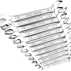 Brüder Mannesmann Gabelschlüsselsatz 12-tlg., aus Chrom-Vanadium-Stahl, verchromt, korrosionsgeschützt, Größen 6–32 mm, Profi-Qualität | M 110-12