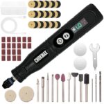 CHOKMAX Mini Multifunktionswerkzeug, 6-Gang-Schleifgerät mit Display, Universalspannzange und LED-Frontleuchte, 68 Zubehörteile, Kunsthandwerkswerkzeug zum Gravieren, Schleifen, Polieren